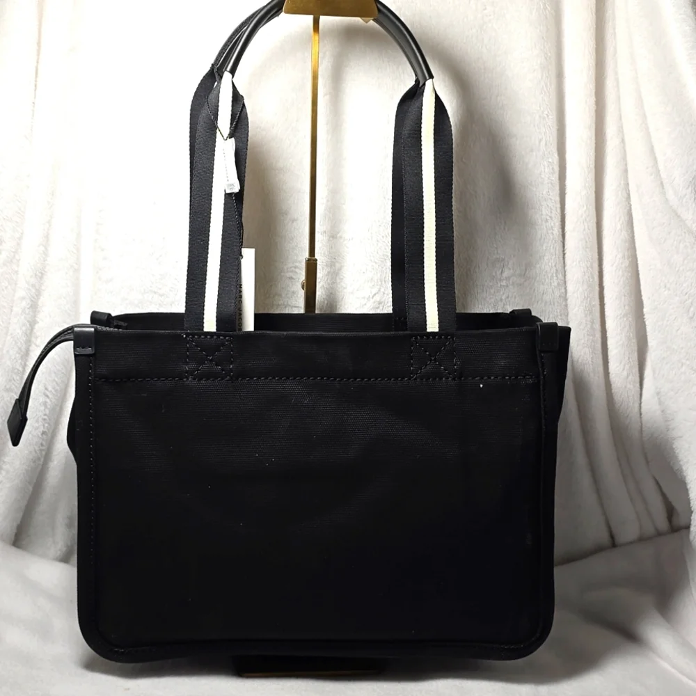 Marc Jacobs Signet Medium Black Canvas Shoulder Convertible Tote Bag NWT - Picture 2 of 8